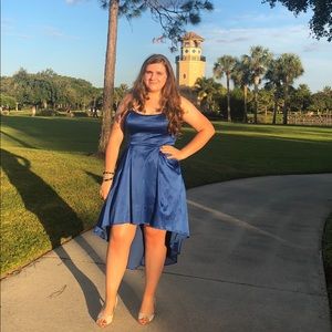 Blue High Low Prom Dress